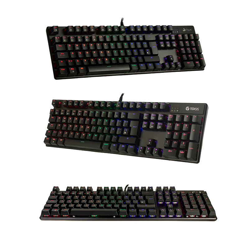 Teros Teclado mecánico gamer Teros-4068G, USB, RGB Siente cada pulsación con el teclado mecánico Teros-4068G