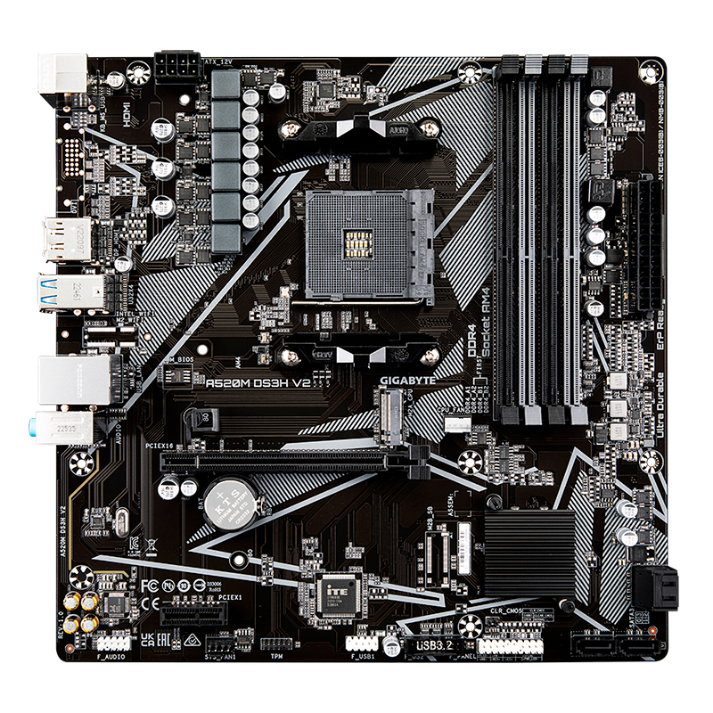 Placa Madre Gigabyte A520M DS3H V2 (rev. 1.0), AM4, DDR4, HDMI, DP, HD Audio