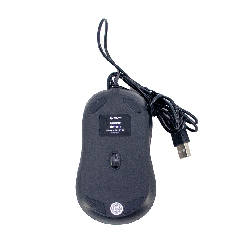 Mouse Teros Teros Estándar USB TE1229 Negro
