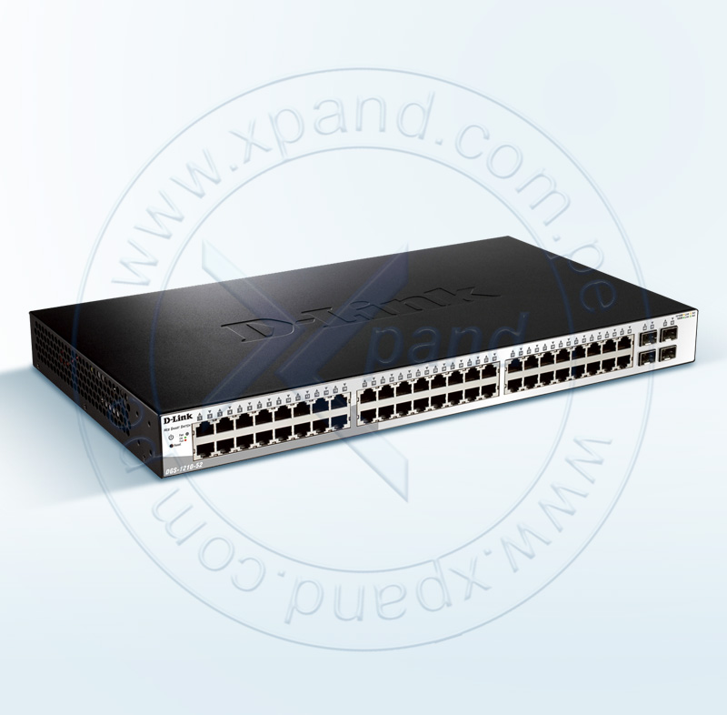 D-Link Switch Smart D-Link DGS-1210-52, 48 RJ-45 LAN GbE, 4 puertos dual-speed SFP