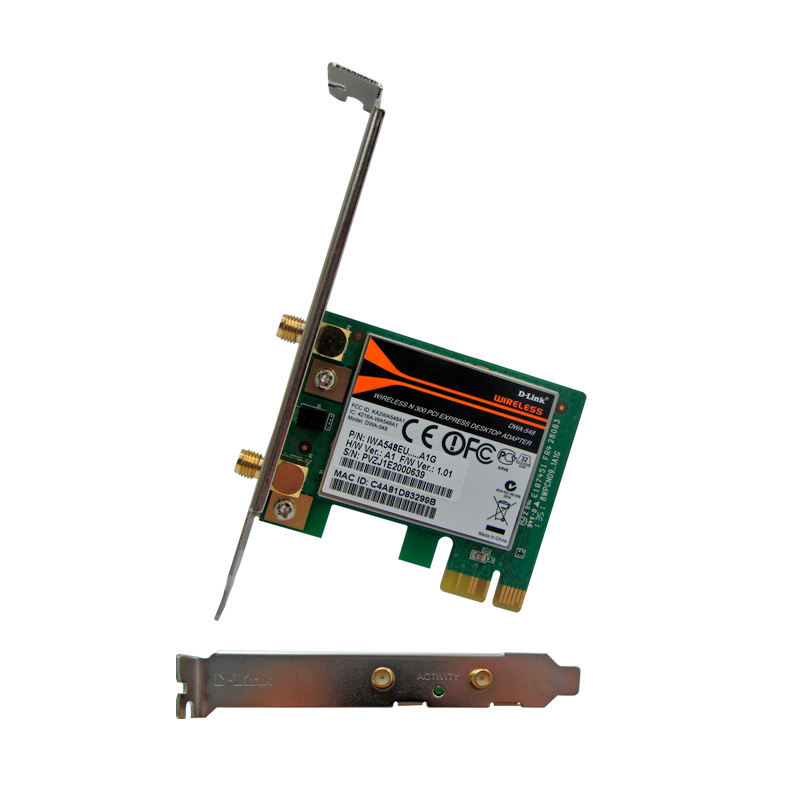 D-Link Tarjeta Wireless D-Link DWA-548, 802.11g, n, 300 Mbps, PCI-e, 2dBi. 2 antenas desmontables, seguridad: WPA, WPA2, 64, 128-bit WEB - D-Link con Garantía Oficial Perú