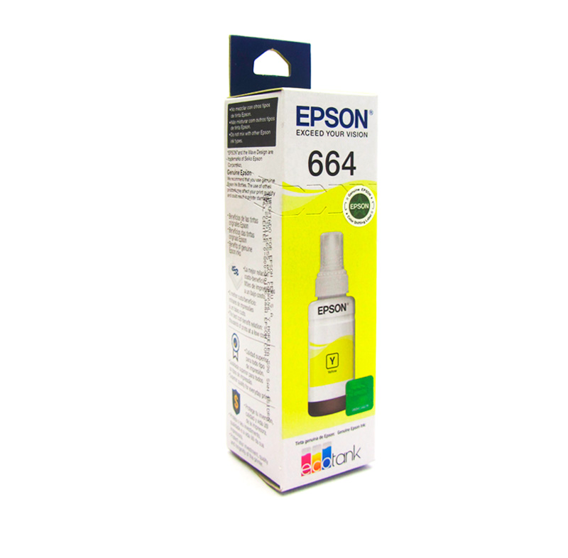 Epson Botella de tinta EPSON T664420, color amarillo, contenido 70ml, para impresoras EPSON L200 - Epson con Garantía Oficial Perú