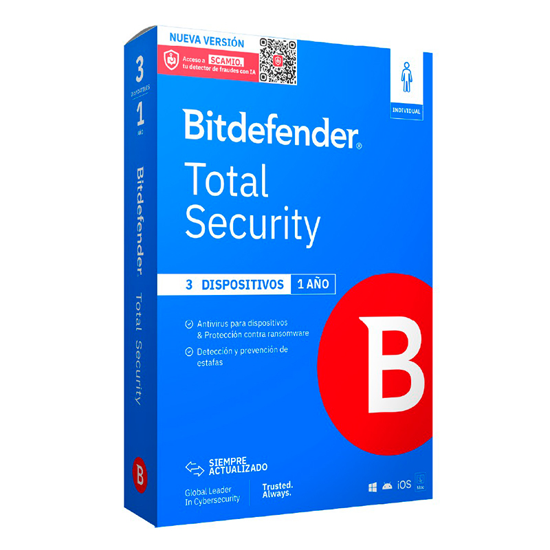 Bitdefender BD TOTAL SEC 3 DISP 12M - Bitdefender con Garantía Oficial Perú